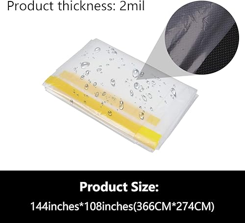 Miniatura 2 de HERSENT Paquete de 2 fundas de sofá de plástico de 144 pulgadas12 pies, fundas de sofá de plástico impermeables para muebles para sofá seccional en