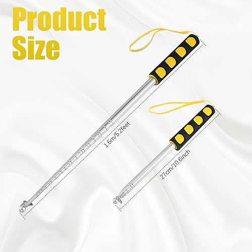 Miniatura 2 de Zonon 8 barras de bandera retráctiles portátiles de colores surtidos con clips, poste extensible telescópico de acero inoxidable de 5 pies para guía