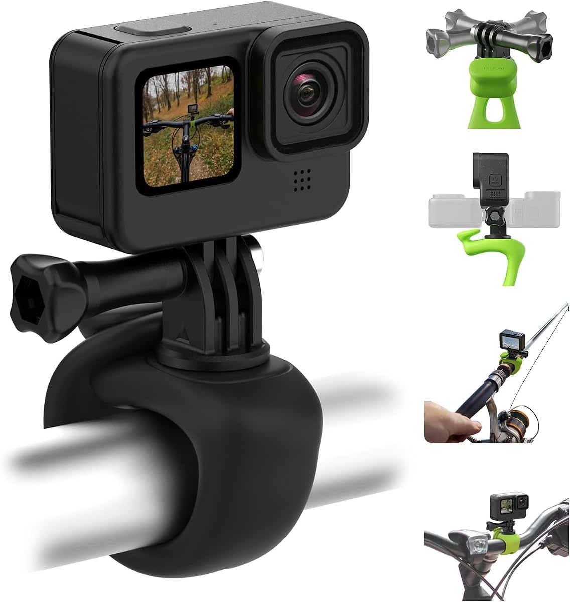 TELESIN Cámara 360 Correa de montaje flexible Wrap Band Bicicleta Motocicleta Manillar Tubo Roll Bar Stick Pole Ski Pole Mount para DJI Osmo Pocket 4, DJI Action/Osmo 360/Osmo Nano,Go Pro Hero,Akaso,Insta360