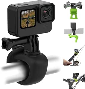 Supporto Universale Per Luce E Fotocamera Su Manubrio Bici - Alluminio E Plastica, Nero