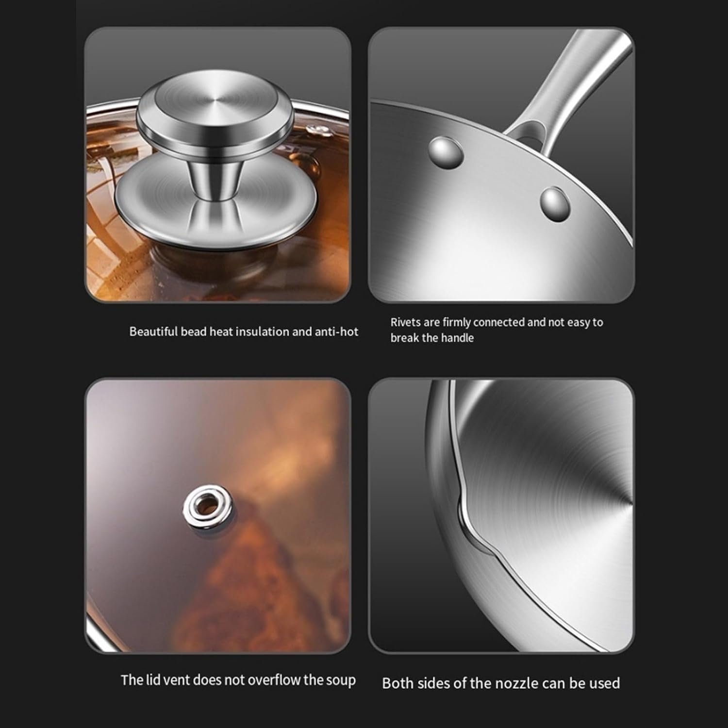 304ステンレス鋼の小さなポット多目的調理鍋スープを作るのに適した小さなスープ