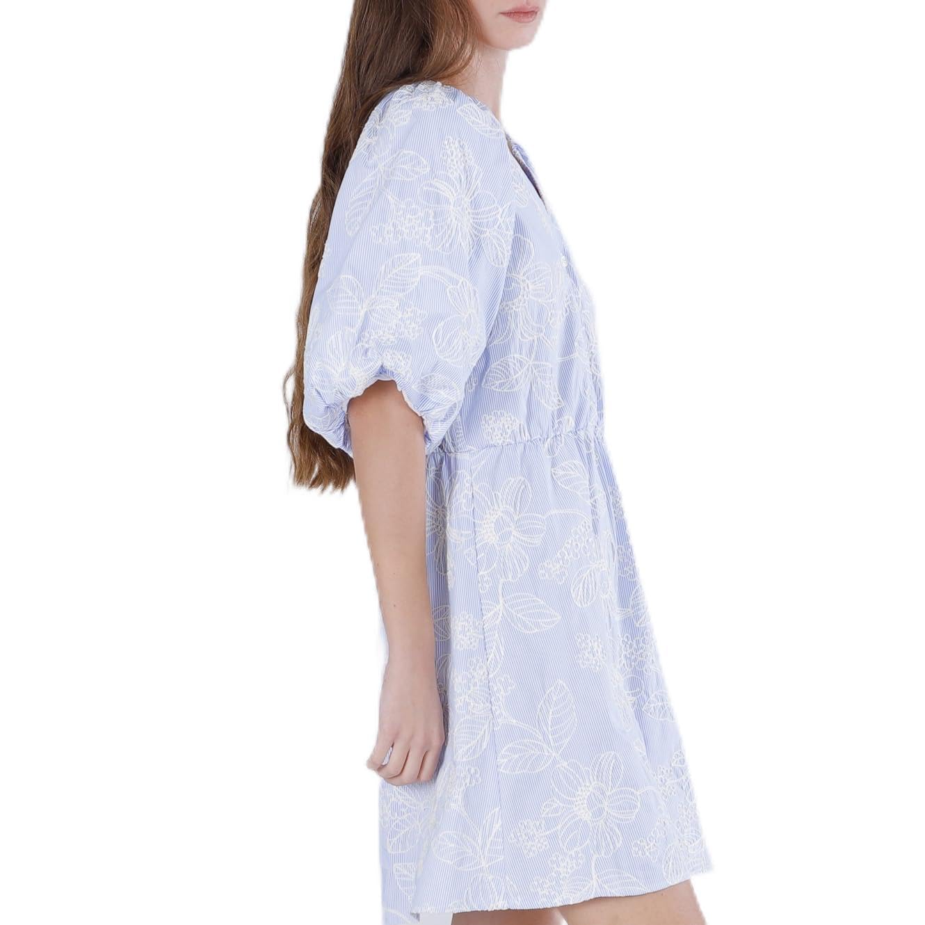 Robe en popeline rayée bleu ciel CAFèNOIR en coton - 5