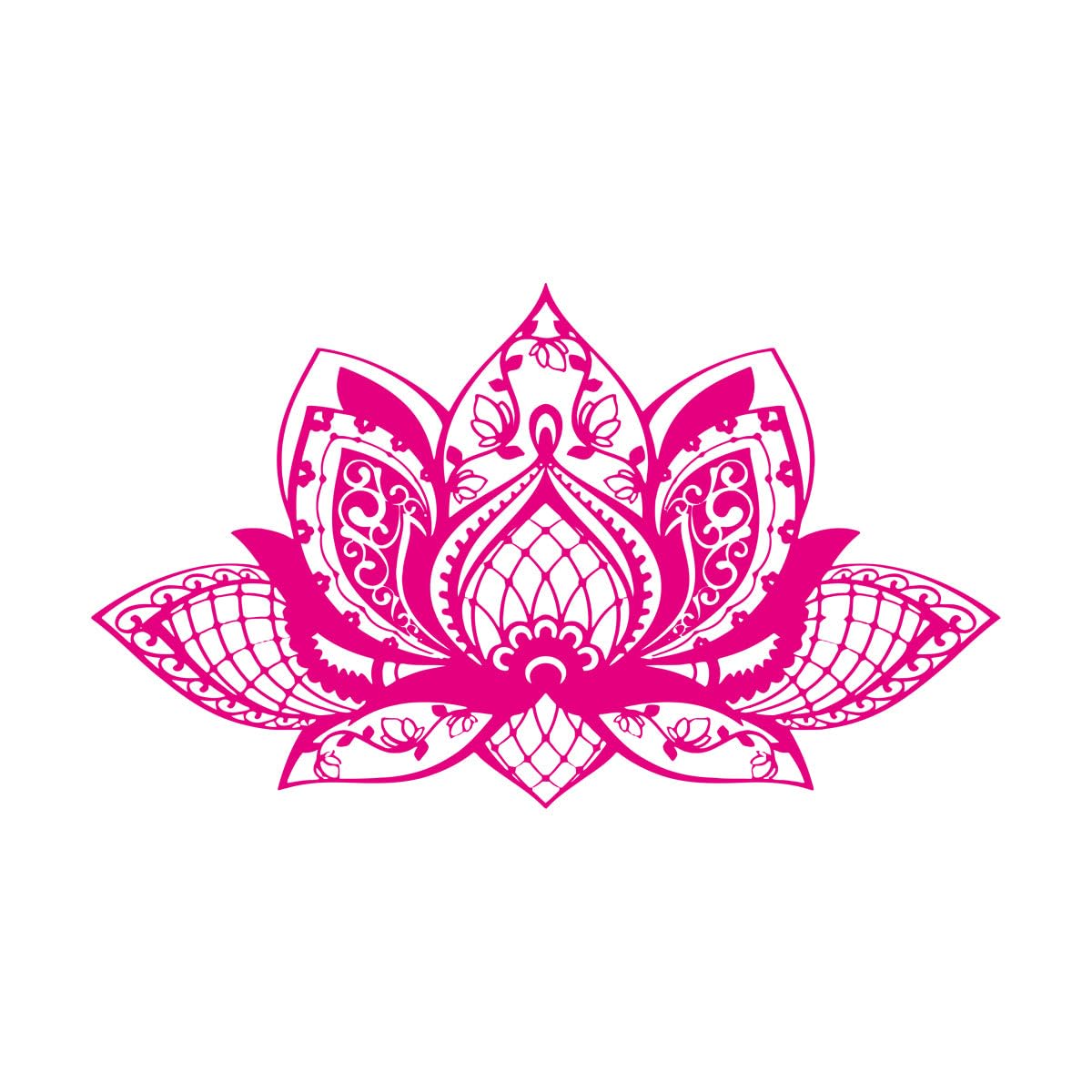 Fine Carving Decals Lotus Mandala Flower Yoga Studio Bohemian Style 32x55.2cm Art Decoration Small Rosered