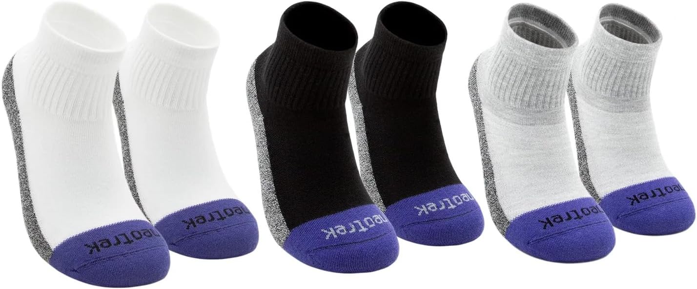 Everyday Performance Cushion Qtr Crew Socks – Midweight Unisex Athletic Training, Made in USA (3-Pack)