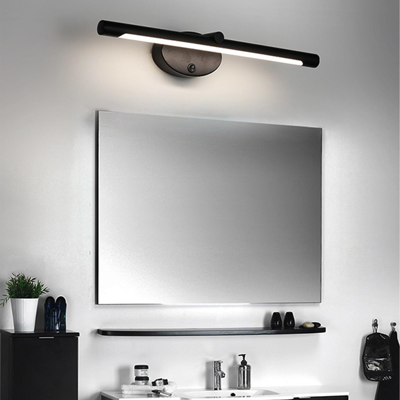 LED Spiegelleuchte Bad Wandleuchten mit Schalter Modern Metall Wandbeleuchtung Schminklicht Waschtisch Wandleuchte Spiegel Schminktisch Badezimmer Bildbeleuchtung (Goldenes Neutrales Licht,66cm)