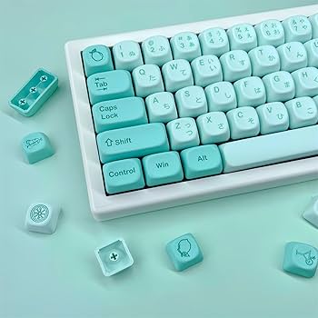 Amazon.com: ZMX Mint Green Japanese Keycaps,125 Keys MOA Profile