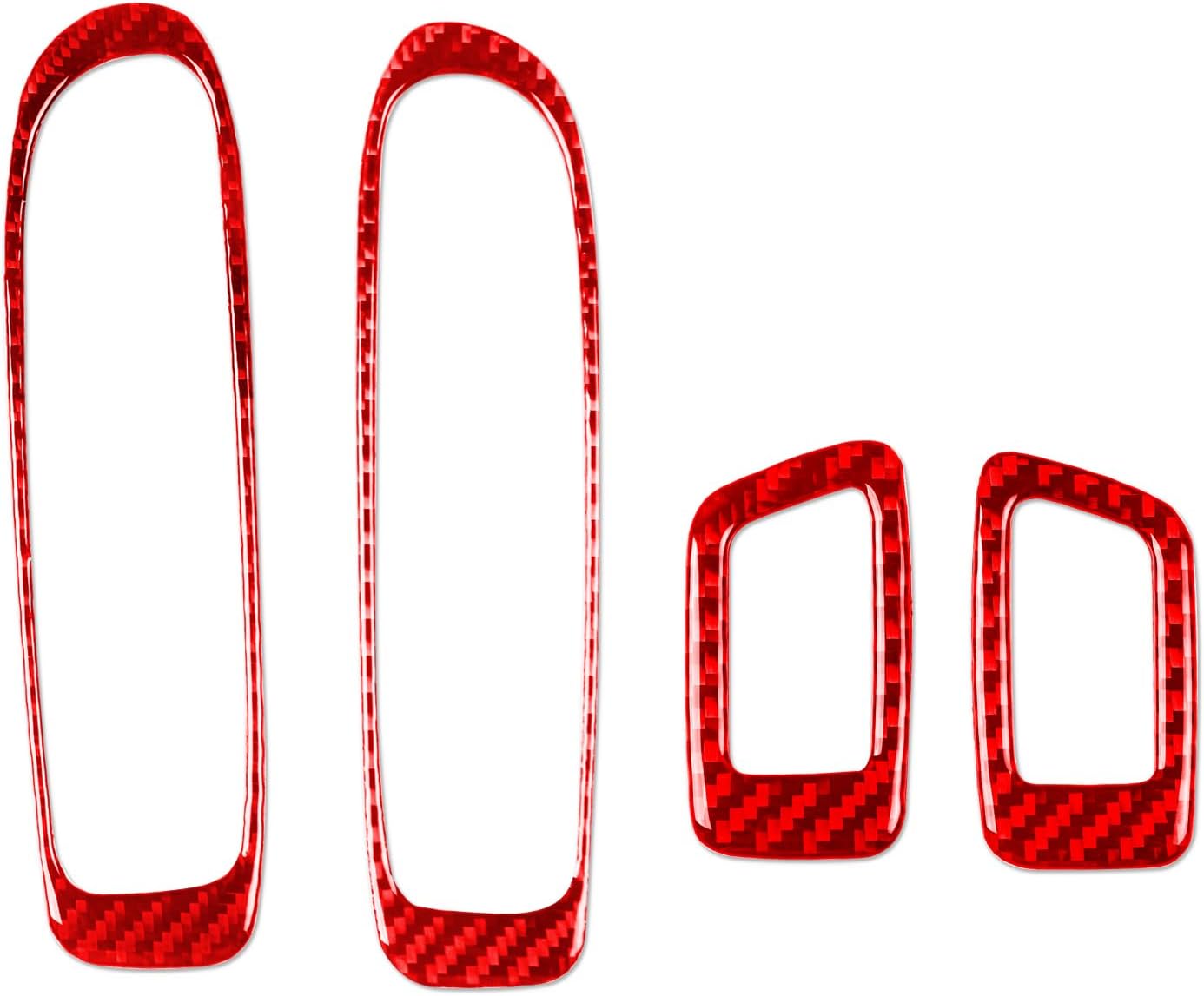 Compatible with Jeep Compass Sport/Latitude/Limited/Trailhawk 2017 2018 2019 2020 2021 Real Carbon Fiber Car Window Lift Switch Control Button Panel Trim Sticker Interior Accessories Red