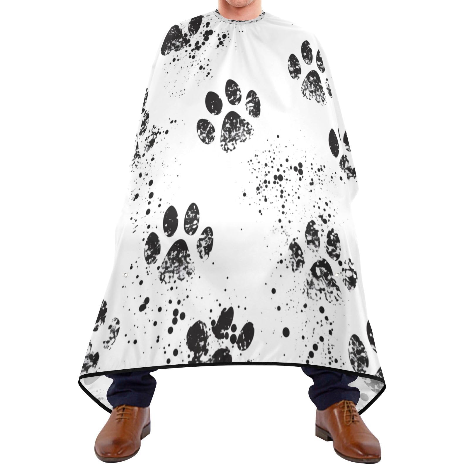 Kigai Dog Paws Hair Cutting Cape for Men & Women Waterproof Barber Cape Professional Hairdressing Salon Styling Apron with Adjustable Closure Snap