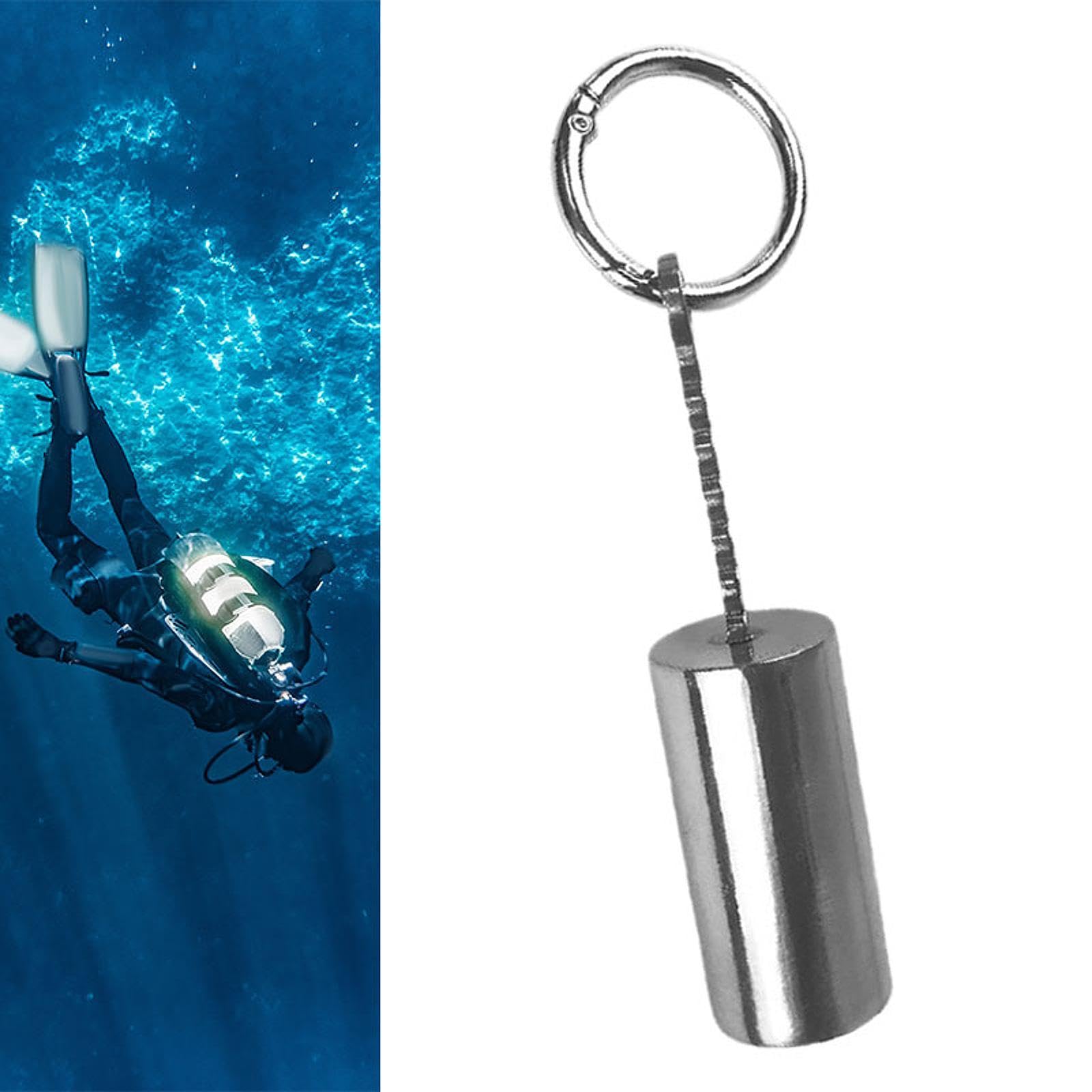 Fancyes Dive Rattle Stick Portable Wear Resistant with Inner Ball Compact Anti Slip Sign Bell Quick Release Hook Diving Shaker