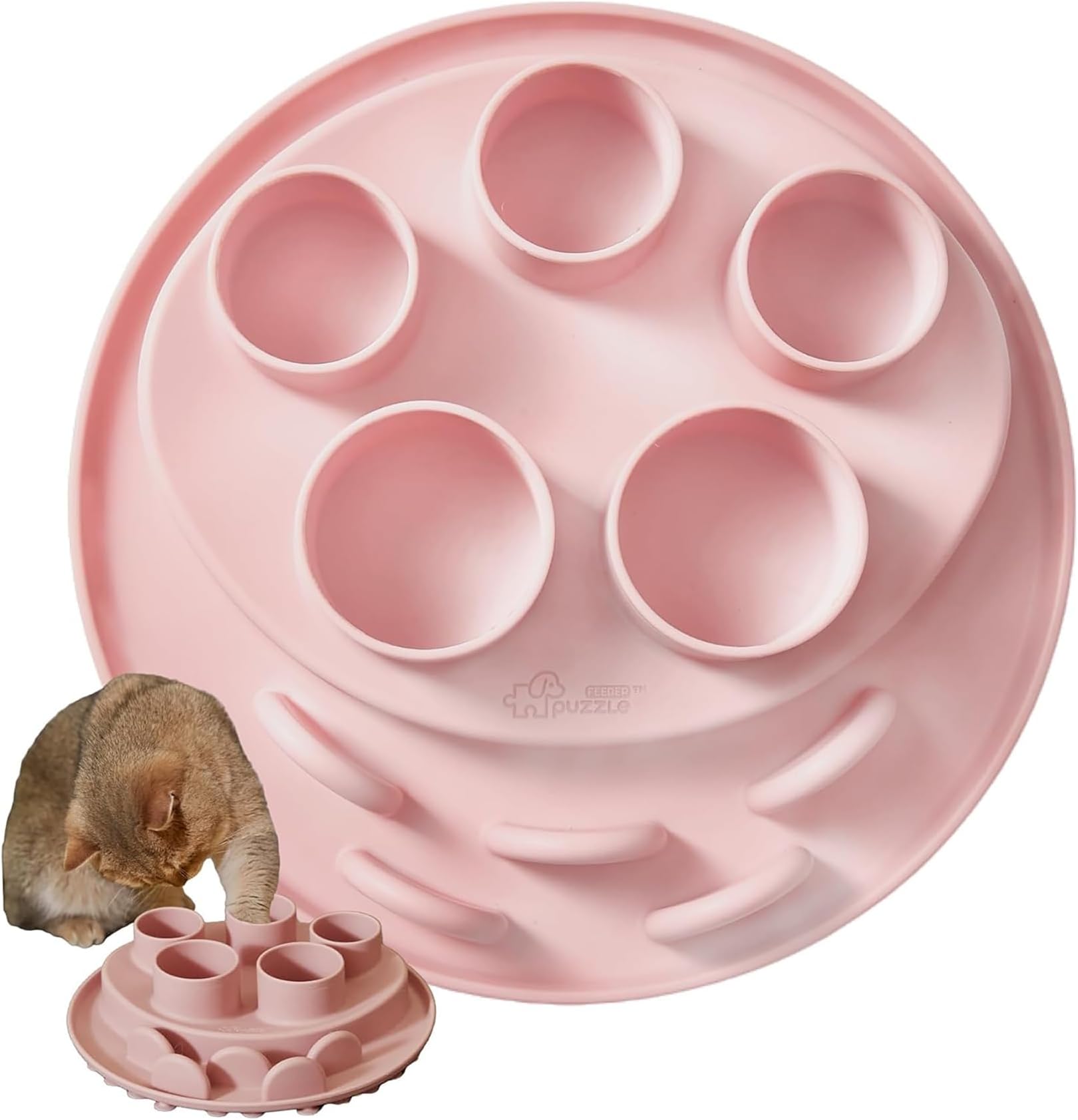 Puzzle Feeder Pink Cat Digger Mat Slow Feeder for Good