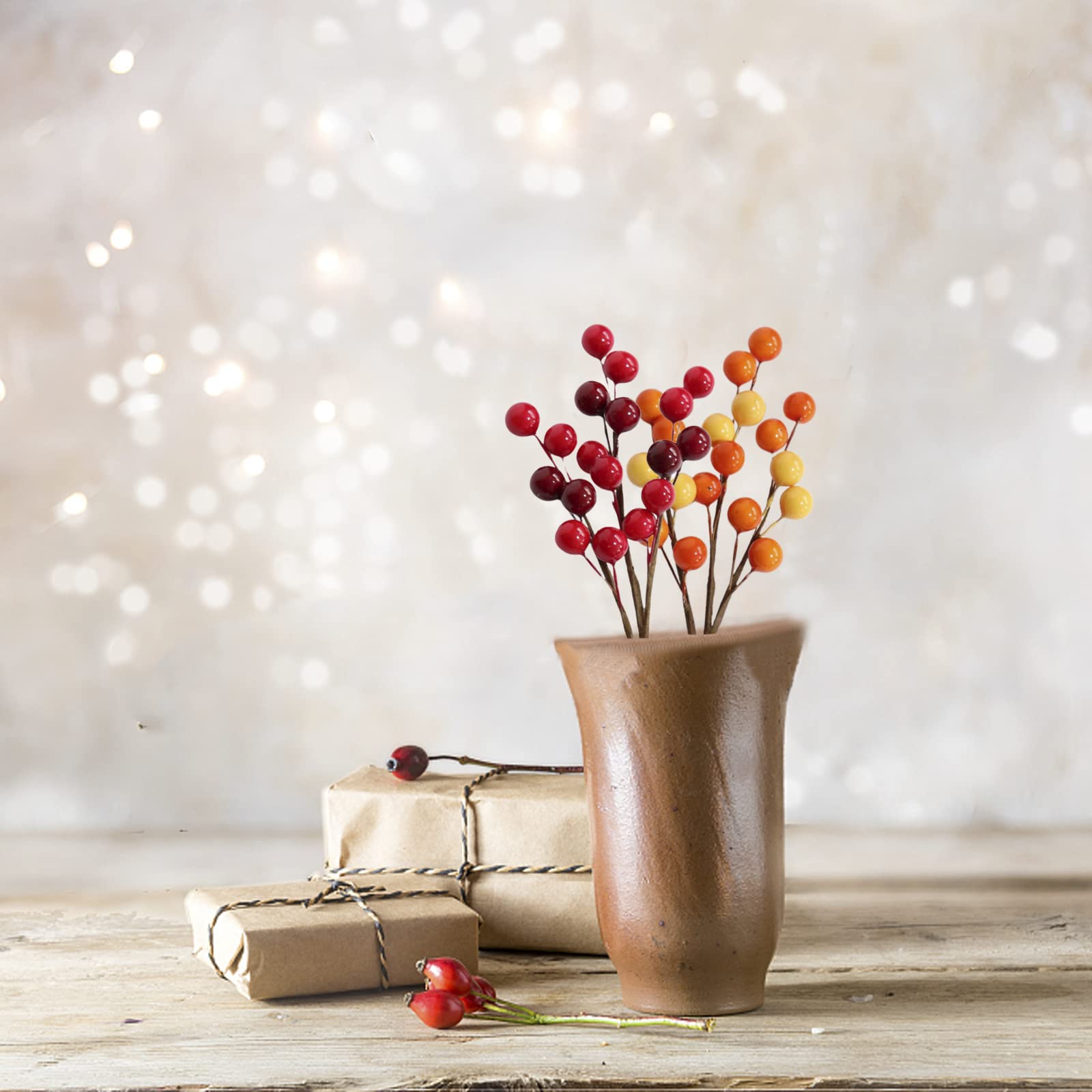 Décoration Mariage Et Fête 24 Baies Et Feuilles De Houx Artificielles - Décorations De Noël Pour