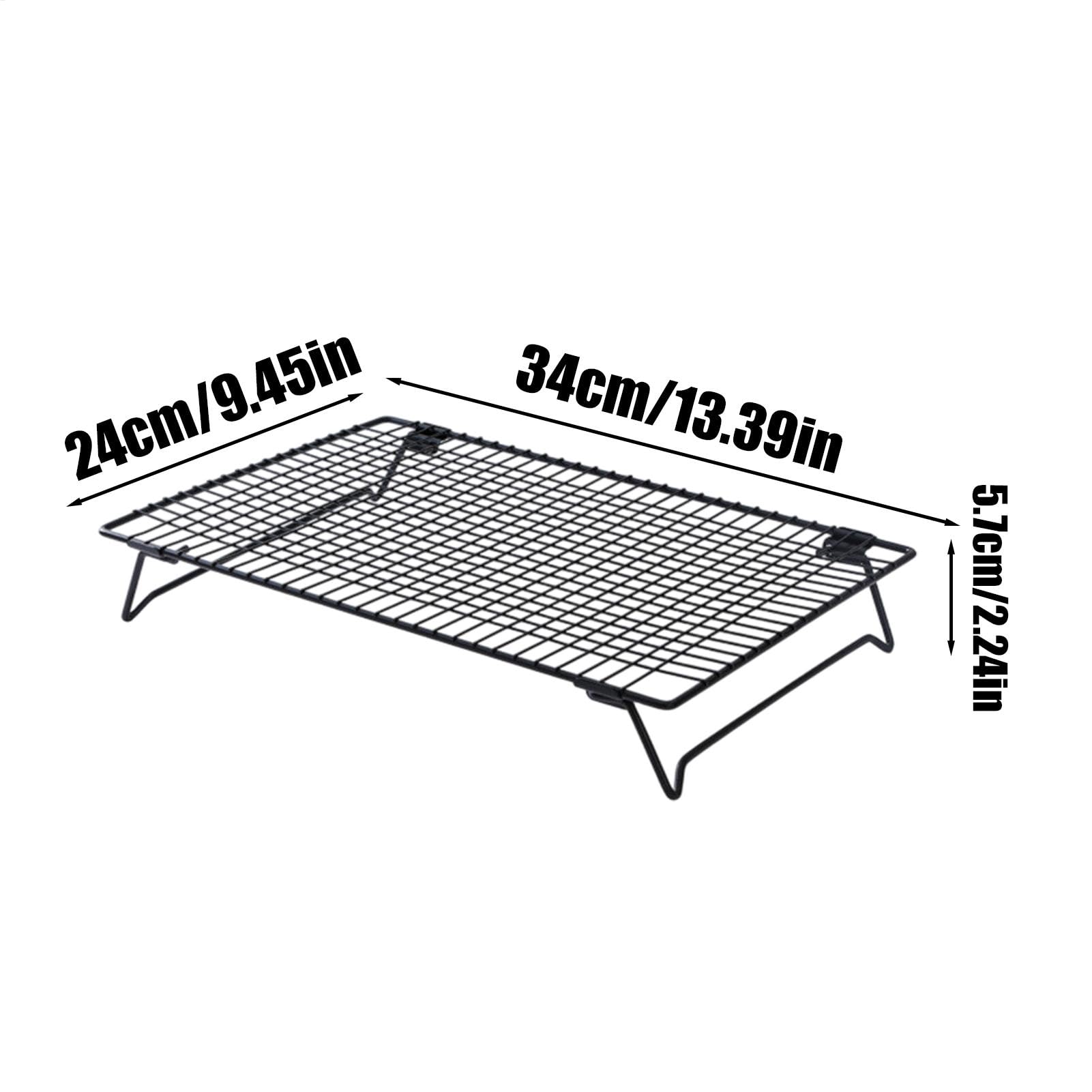 Cake Cooling Rack, Cooling Rack, Portable Sleek Stackable, Sturdy Decorative Carbon Steel, Kitchen Rack for Baking, Indoor, Outdoor, Present, Grilling, Roasting, 34 x 24 x 5.7 cm