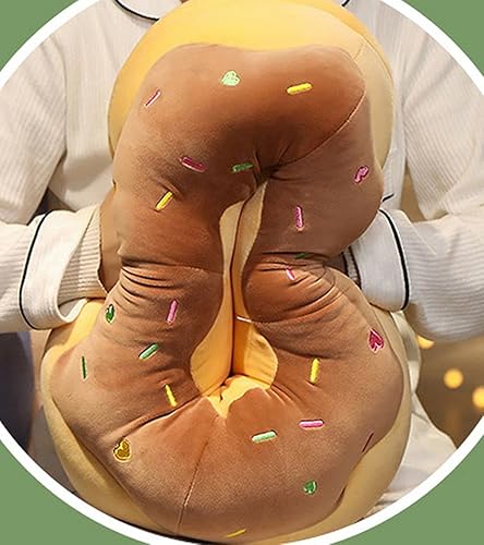 Miniatura 2 de ChezMax Almohada redonda de 16 pulgadas, suave y decorativa con forma de dona, cómoda almohada de felpa divertida y bonita almohada de relleno de