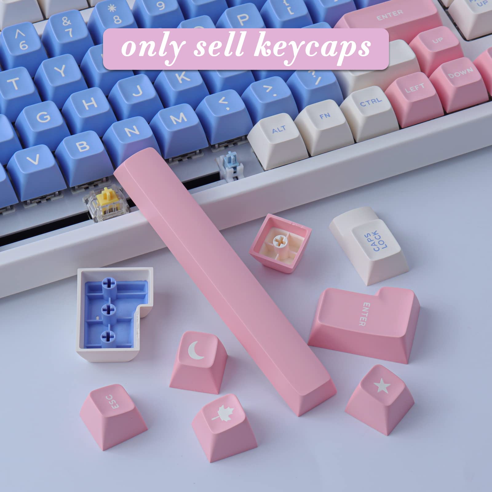 Teclas, 172 teclas SA Profile Double Shot Keycaps Set con barra espaciadora 2.75u, 3u, 6.25u y 7u para interruptores Cherry Mx ISO ANSI Layout teclado mecánico