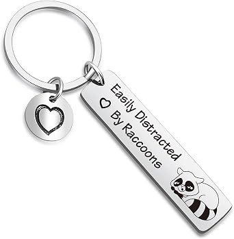 Raccoon Whisperer Keyring Granddaughter Gift Raccoon Girl Keychain