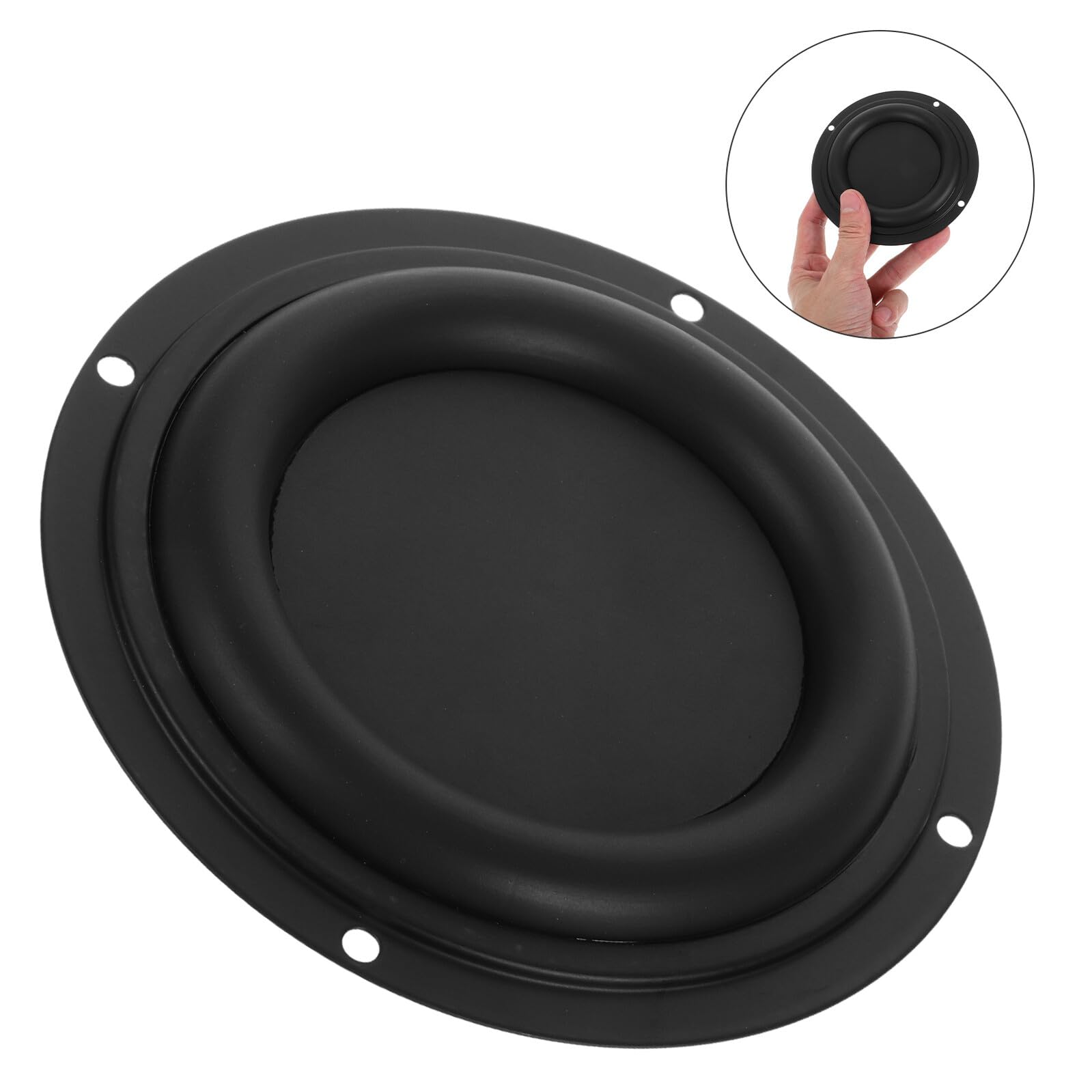 4 Pièces Plaque Vibrante Ronde en Caoutchouc pour Radiateur Passif de Basse, Diaphragme de Haut-parleur Facile à Installer, Accessoire Automobile pour Woofer