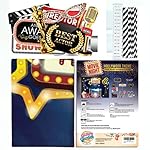 Hollywood - Movie Theme Photography Backdrop and Studio Props DIY Kit. Great as Dress-up and Awards Night Ceremony Photo Booth Background, Vintage Costume Birthday Party Supplies and Event Decorations - Image 4