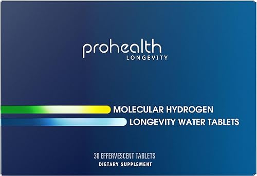 ProHealth Tabletas de agua de longevidad de hidrógeno molecular  Clínicamente estudiado  Probado por terceros  80 mg, 30 tabletas