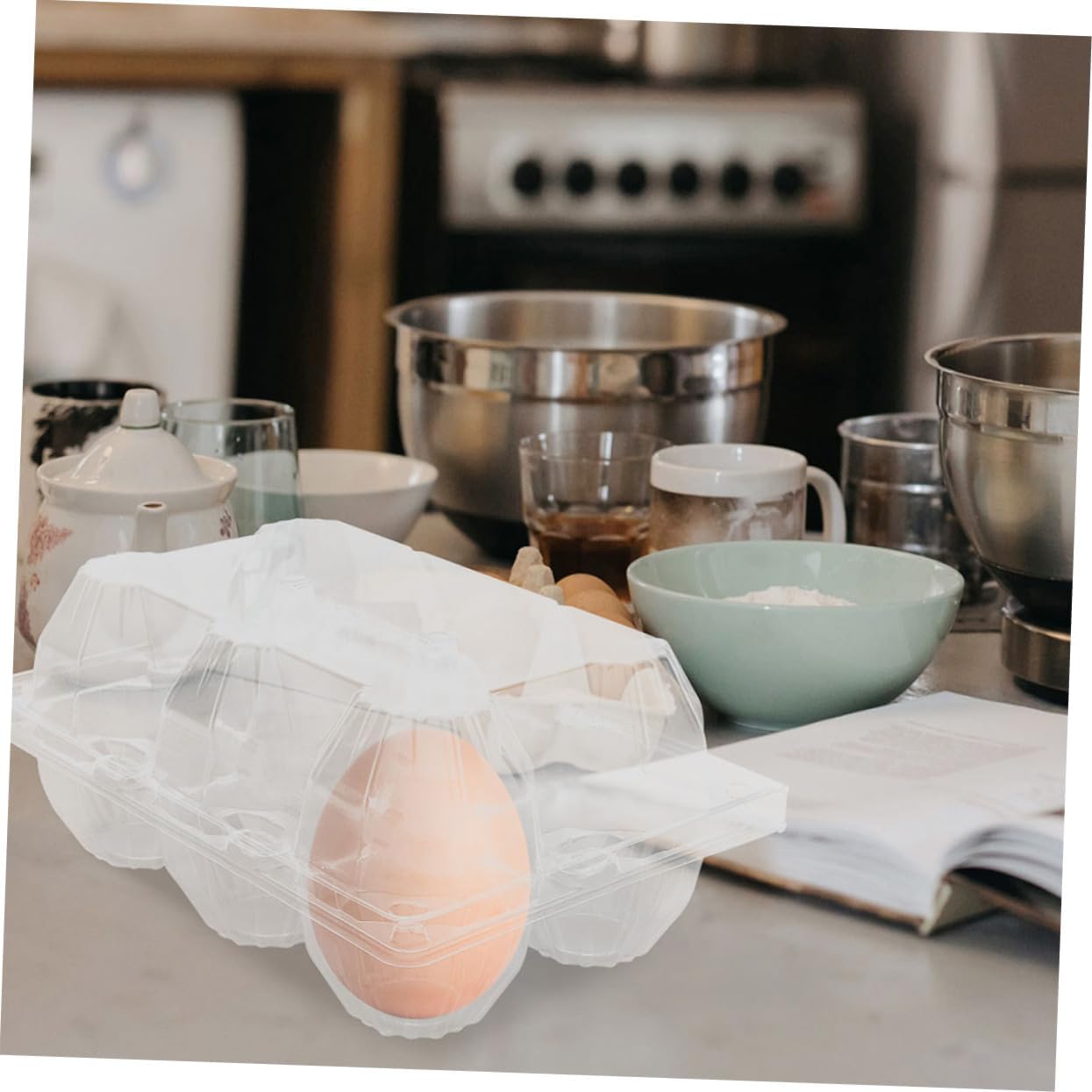 15pcs Plastic Goose Egg Carton Reusable Egg Storage Container for Fridge Holder Portable Design for Kitchen Home Restaurant Supermarket