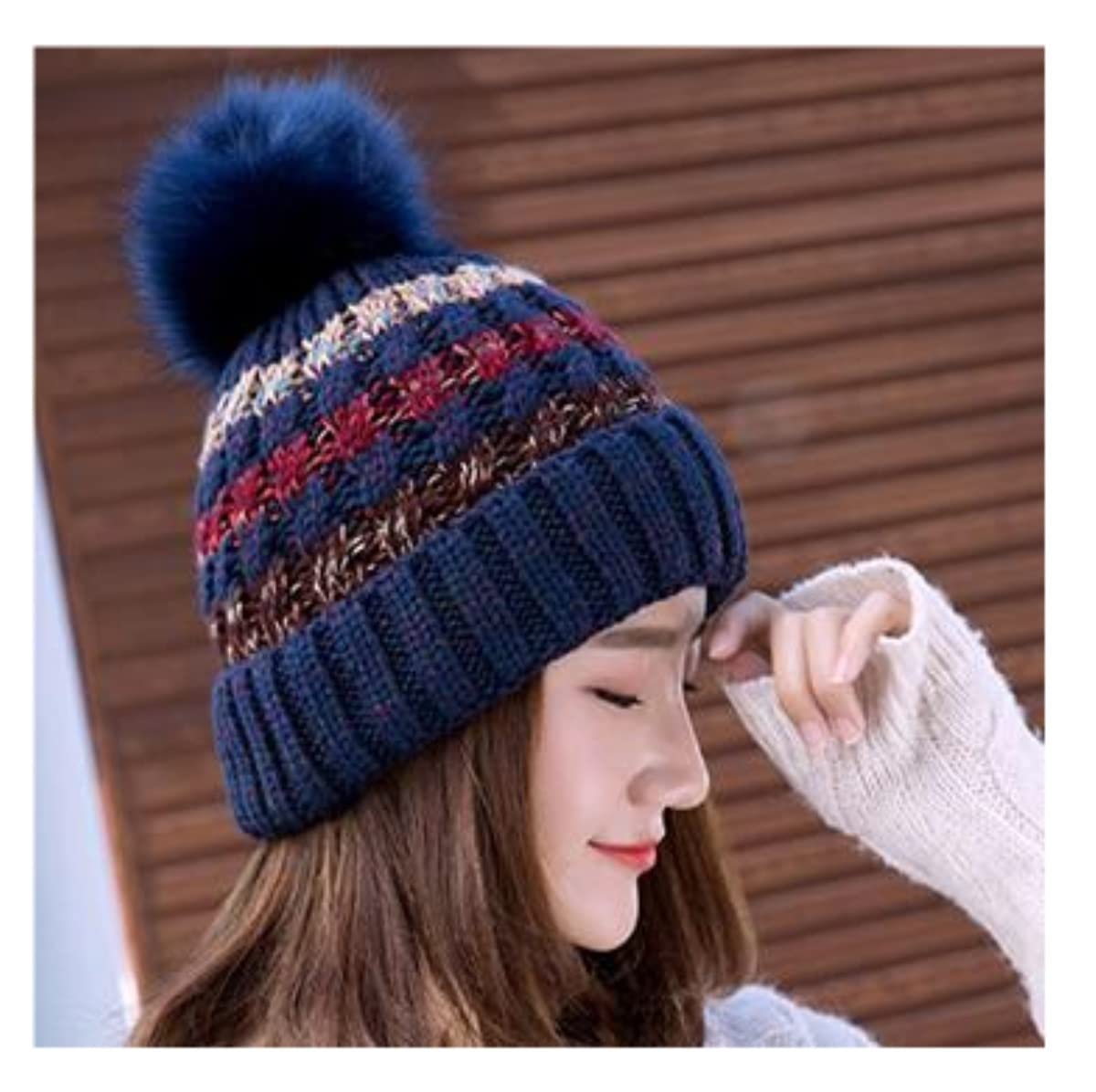 Gorro de Lana de Invierno para Mujer y Hombre, Tejido con Calavera, Suave y cálido, para esquí (Talla única)