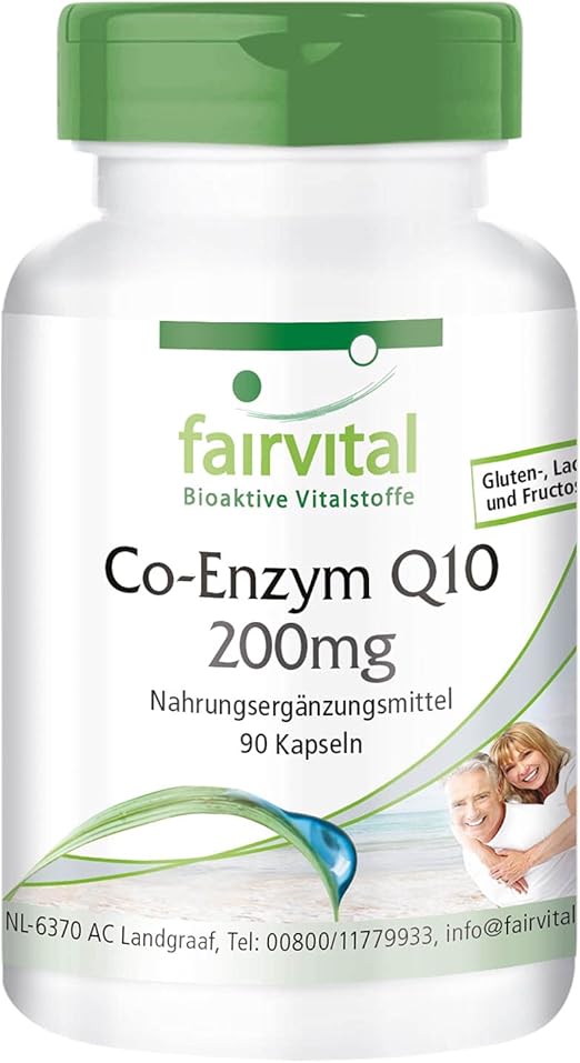 Coenzyme Q10 200 mg High Dose CoQ10 Ubichinone Capsules Vegan