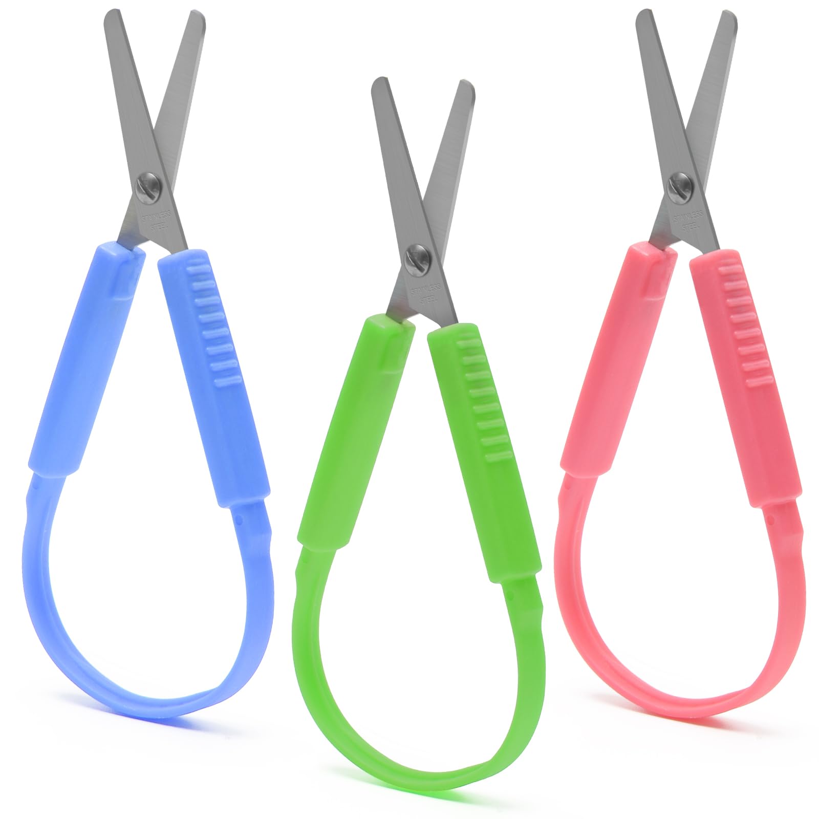Szsrcywd 6-Pack Mini Loop Scissors – 5.5 Inch Kids Grip Scissors, Self-Opening Design For Special Needs, 6 Colors - View #4