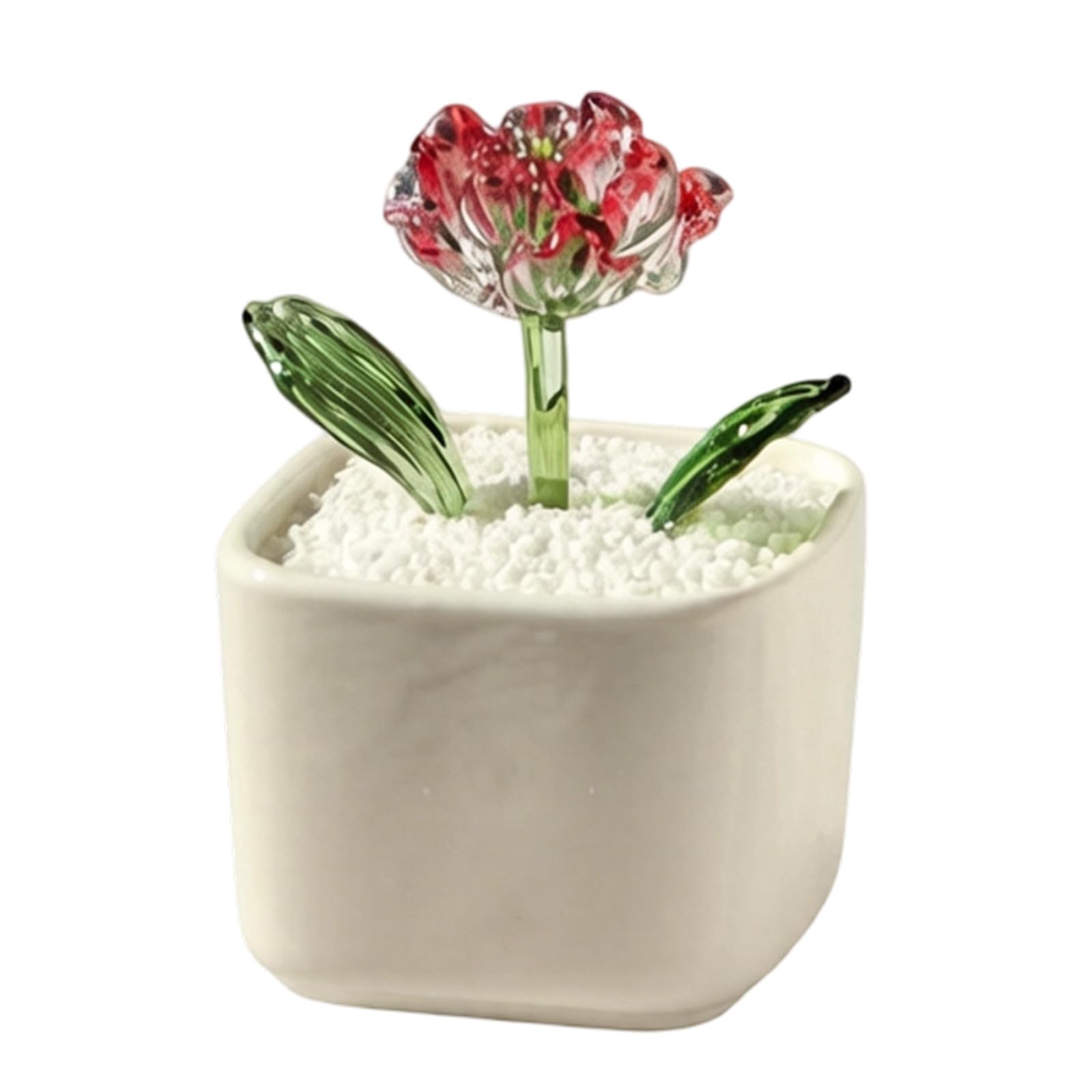 Handcrafted Glass Artificial Flower Centerpiece with Realistic Blooms for Workspaces Ornament Miniature Home Decoration Tabletop Low Maintenance