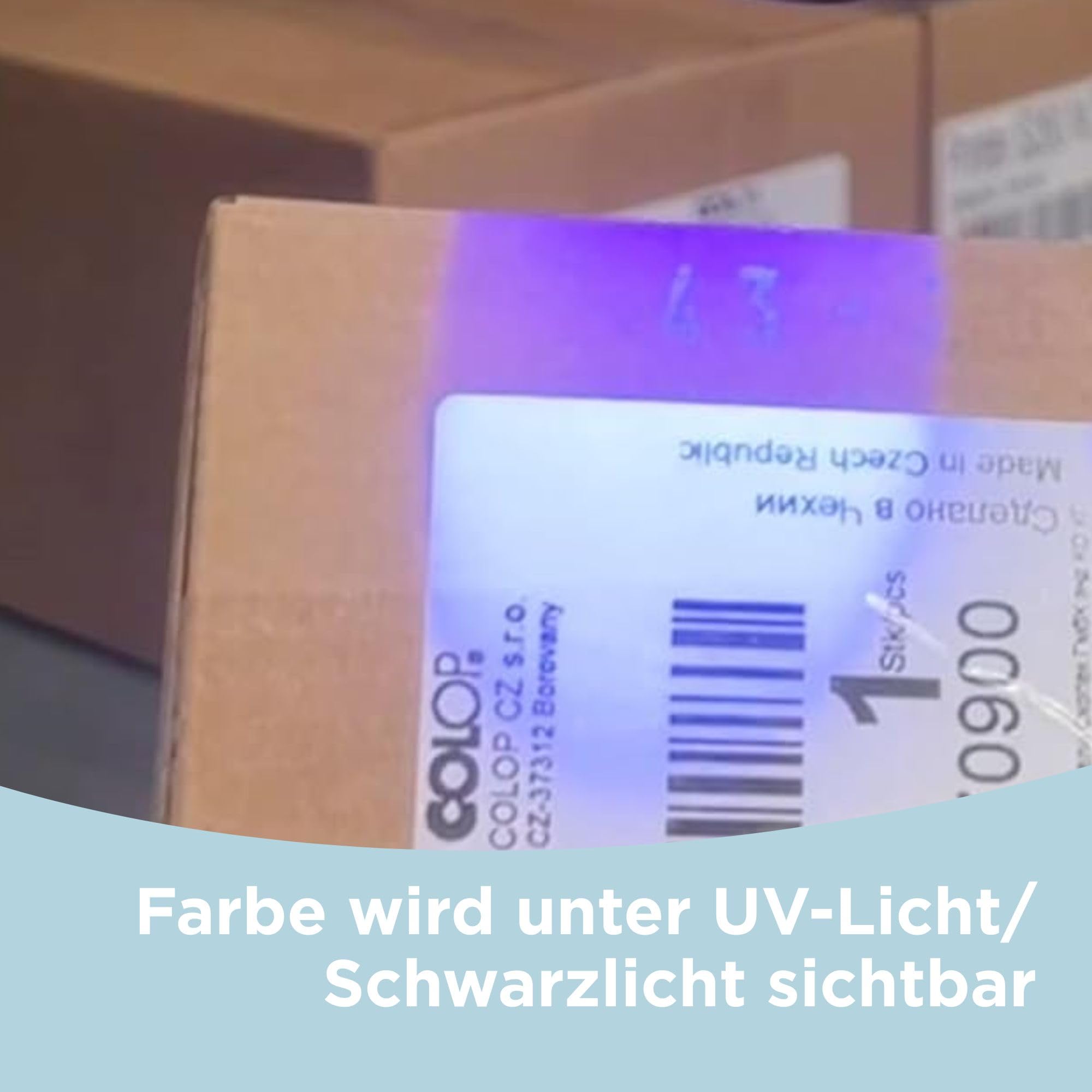 COLOP UV-Stempel-Farbe 804, unsichtbar, 250 ml, Abdruck nur sichtbar unter UV-Lampe
