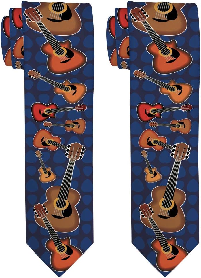 ThisWear Guitar Clothing Electric Guitar Tie for Men Musician Accessories Music Lovers Gifts Novelty Necktie