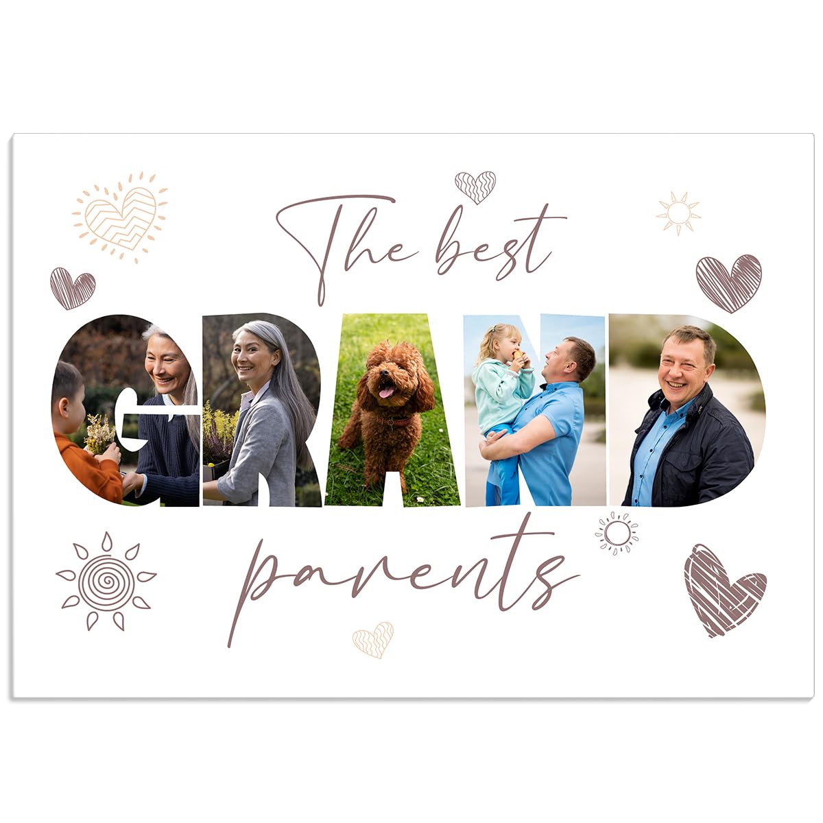 Pictalia - Custom Framed Picture, Grandparents Gifts, Grandparents Photo Frame, Nan and Grandad Photo Frame, Grandma Gifts, Grandpa Gift, Presents for Grandma, Presents for Grandad, Grandparent Gifts