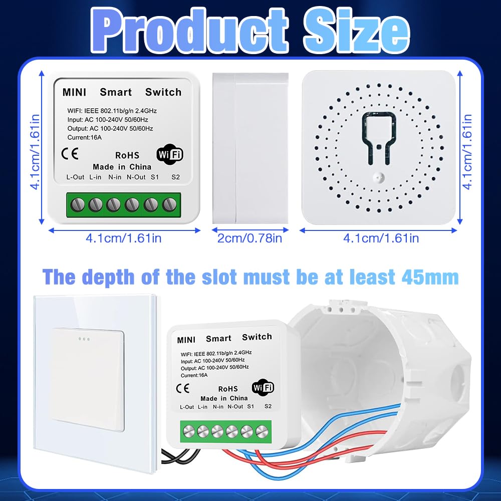 Interruttori Smart WiFi 4 Pezzi - Compatibili Con Alexa E Google Assistant - Foto 11