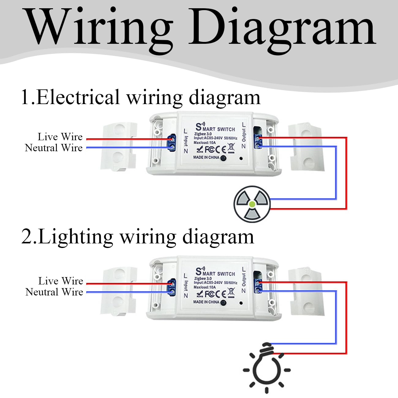 Smart WiFi Light Switch 10A 2200W, Smart Relay Switch Module for Home Automation No Hub Required Universal DIY Module - Image 3