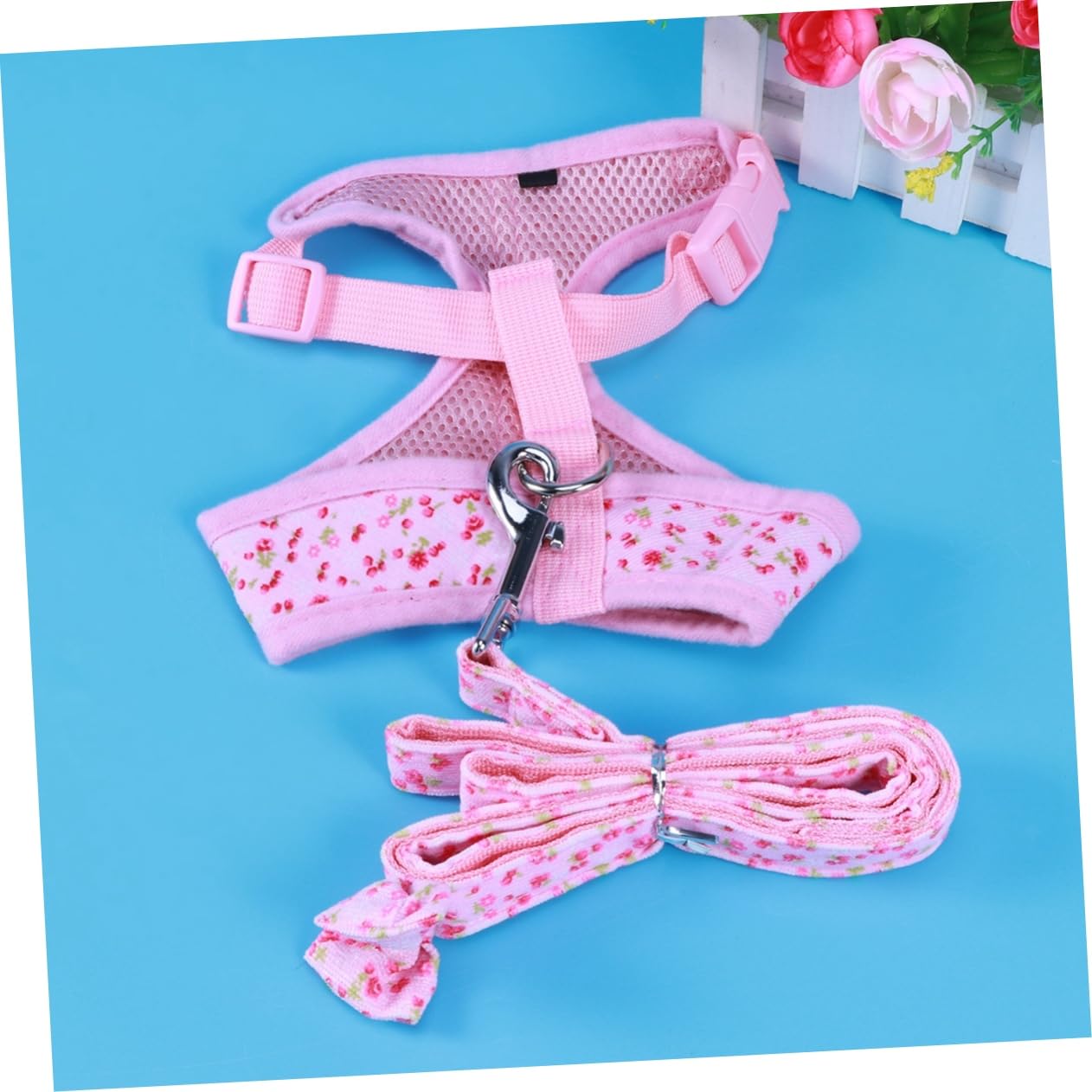 Angoily Conjunto De 3 Correas para El con Estampado De Flores para Perros Pequeños Y Estilo Caballero De Malla De Algodón Transpirable.