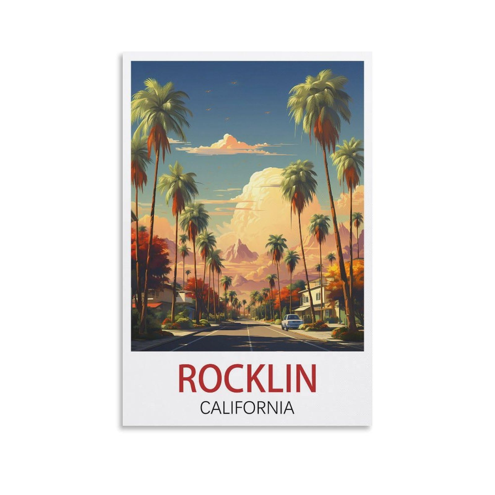 EZMLFA Diamond Painting Art Kits,Rocklin California,5D Diamond Painting Kit for Adults Beginners, DIY Full Round Drill Gem Art Kits for Home Decor 40x50cm