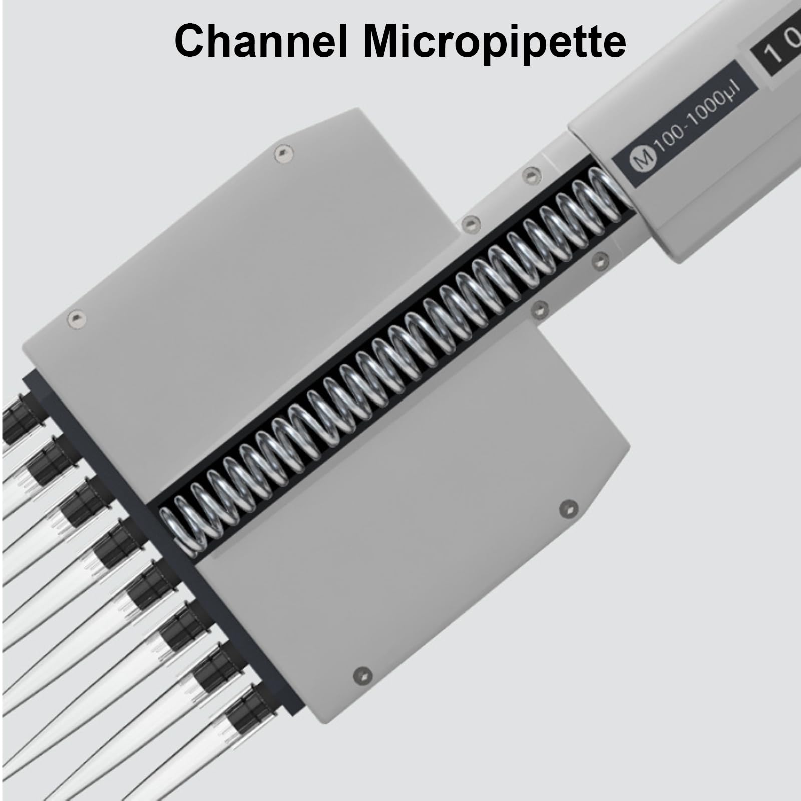 Mikropipette, 8 K, 10 μL Bereich, Präzisionskopf mit 360° Drehung und digitaler Volumenanzeige für genaue Flüssigkeitsprobenabgabe im Laboreinsatz