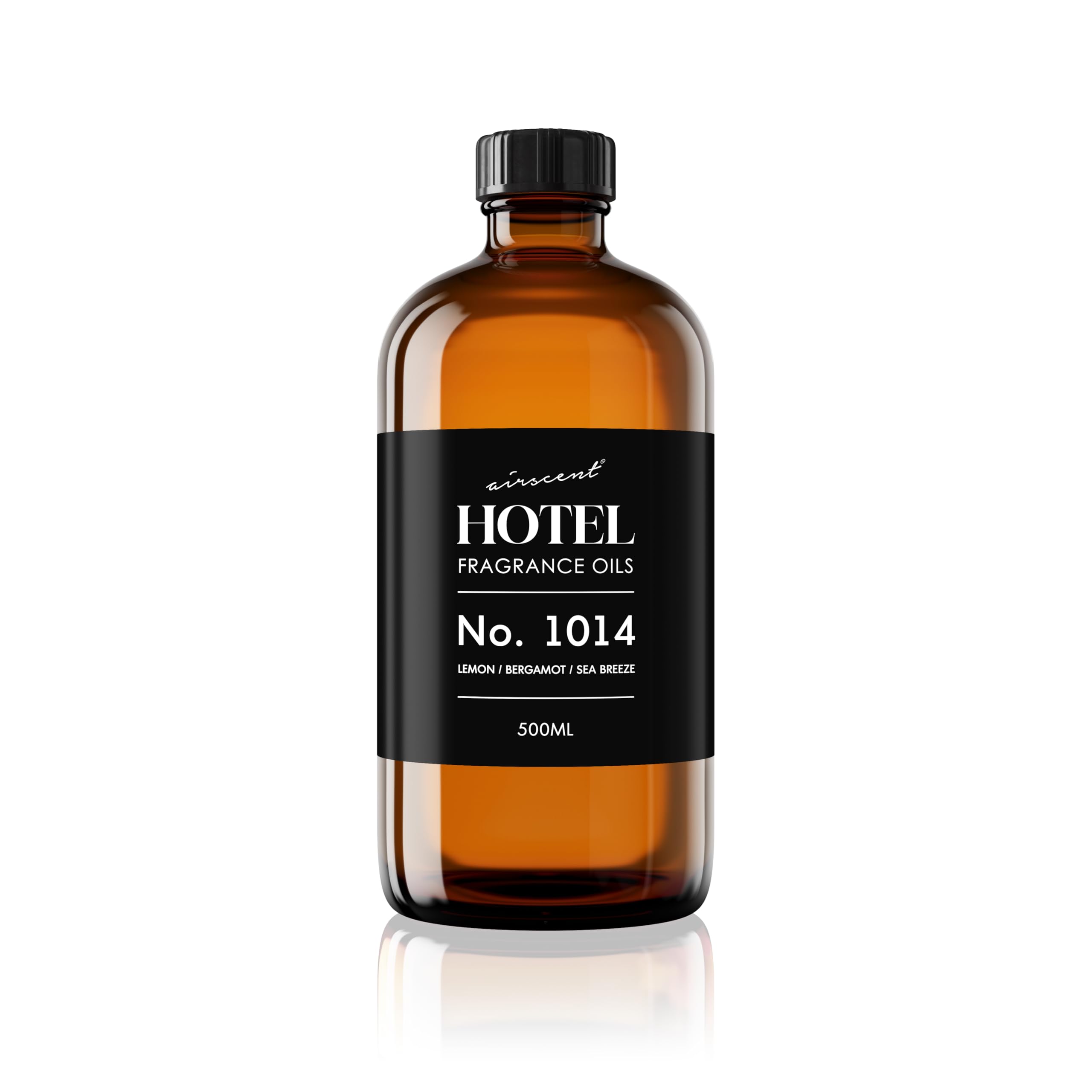 AirScent Hotel Diffuser Oil No. 1014 - Premium 5-Star Hotel Inspired Fragrance Oil for Ultrasonic and Waterless Diffusers and Crafting - 500 mL, 16.9 fl oz Glass Bottle - Lemon, Bergamot & Sea Breeze