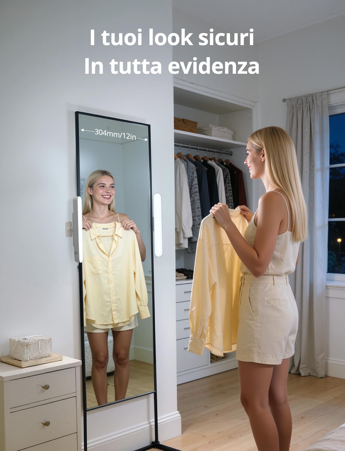 Combuh Luci per Specchio da Trucco 10W Luce Specchio Bagno LED Batteria Senza Fili, Autonomia 14 Giorni 4000mAh Luce Magnetica Ricaricabile per Make Up 3 Temperature di Colore Regolabili 2pz