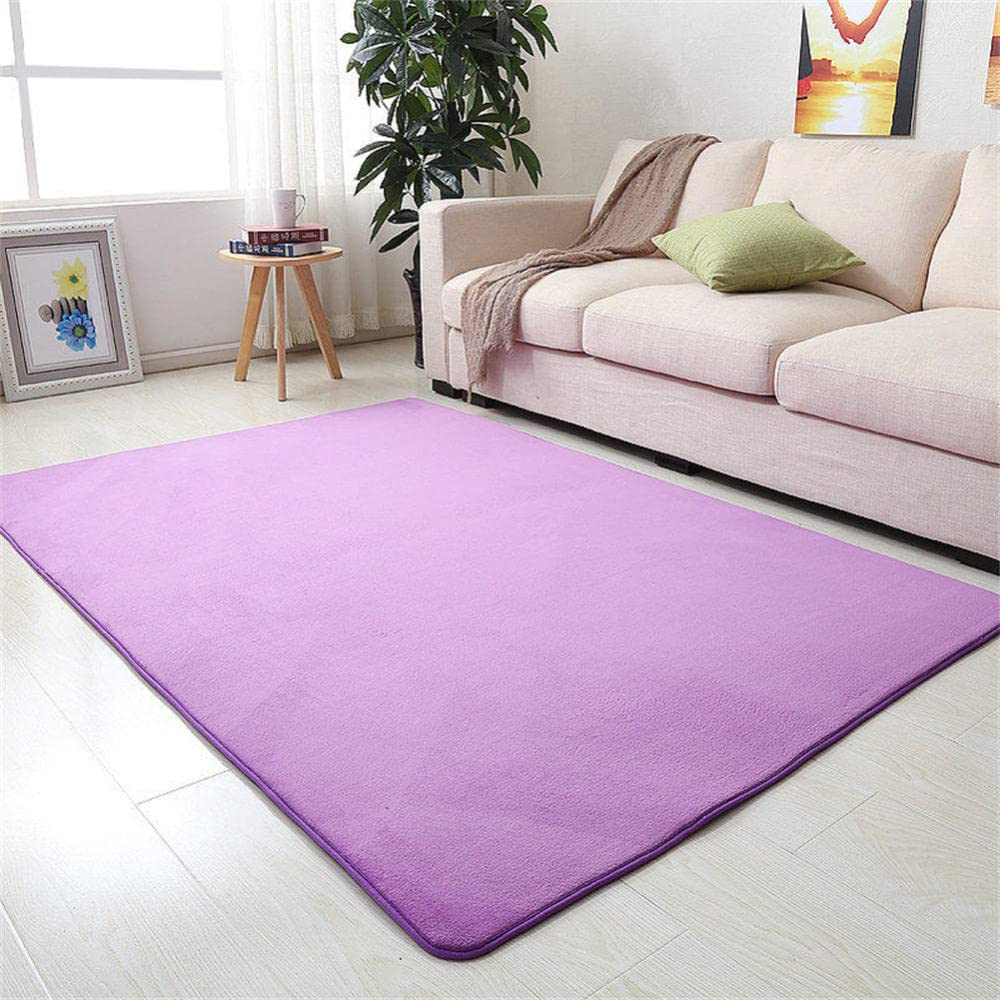 Tapis de salon moderne violet LUNEZY durable et facile à nettoyer pour cuisine et chambre