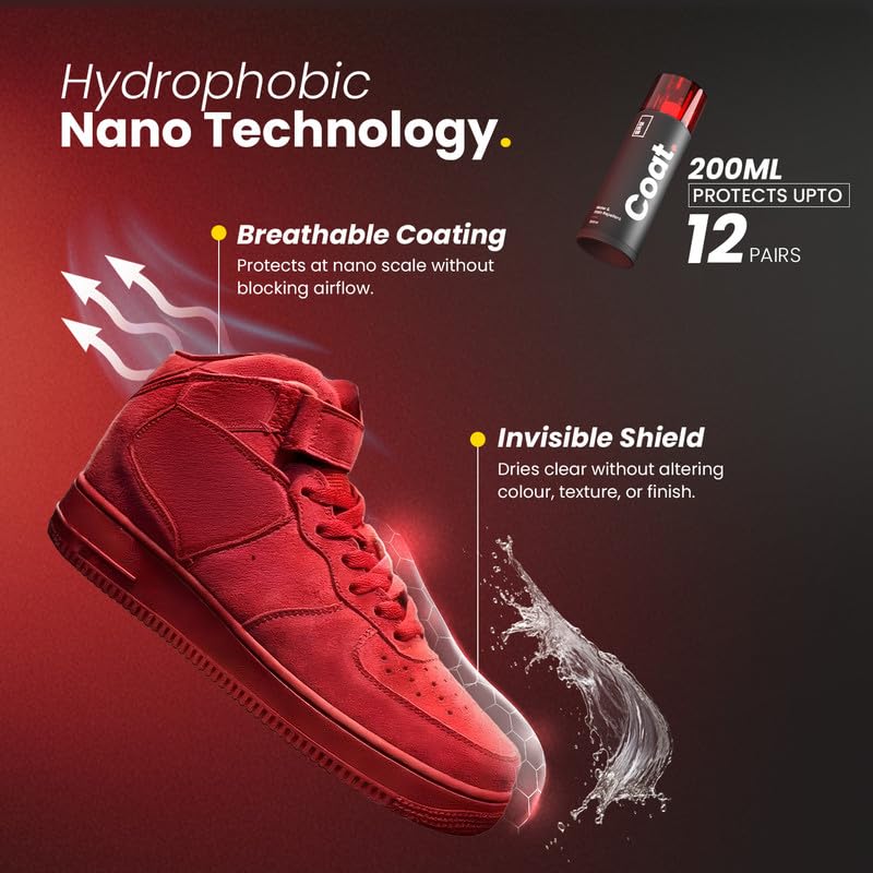 Image of SHOEGR Coat Water & Stain Repellent 200 ml | Invisible Waterproof Shield for Sneakers, Suede, Nubuck, Leather, Trainers, Canvas & Bags | Nano Protection from rain and dust