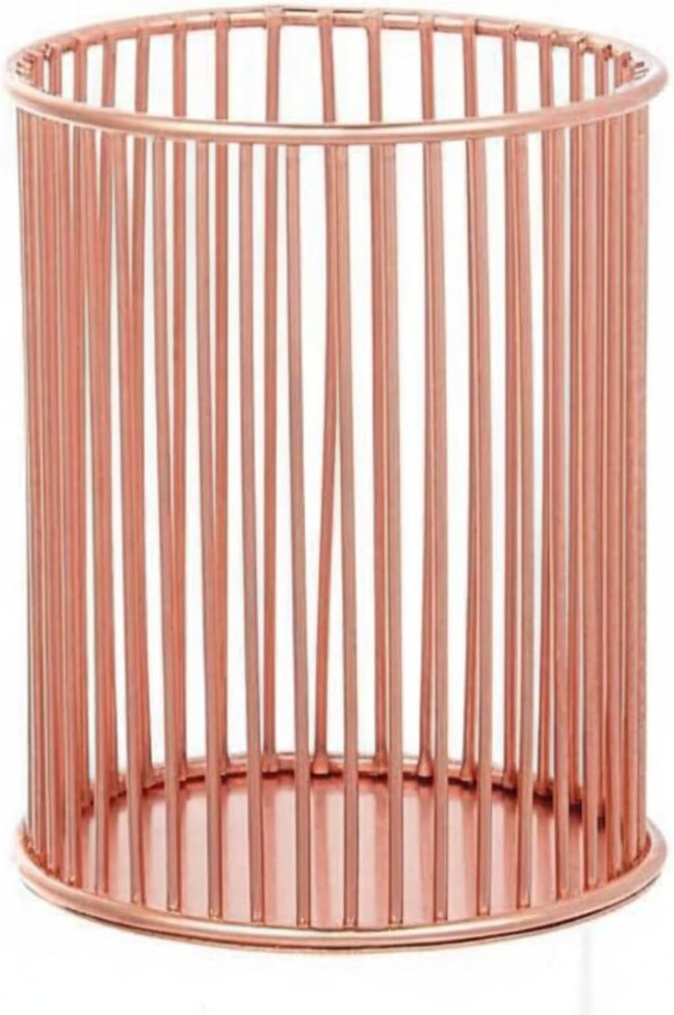 Iron Pen Holder Desk Storage Organizer Metal Wire Pencil Cup Multi-Use Minimalist Style Modern Nordic Aesthetic Suitable for Home, Gold, Vertical Line