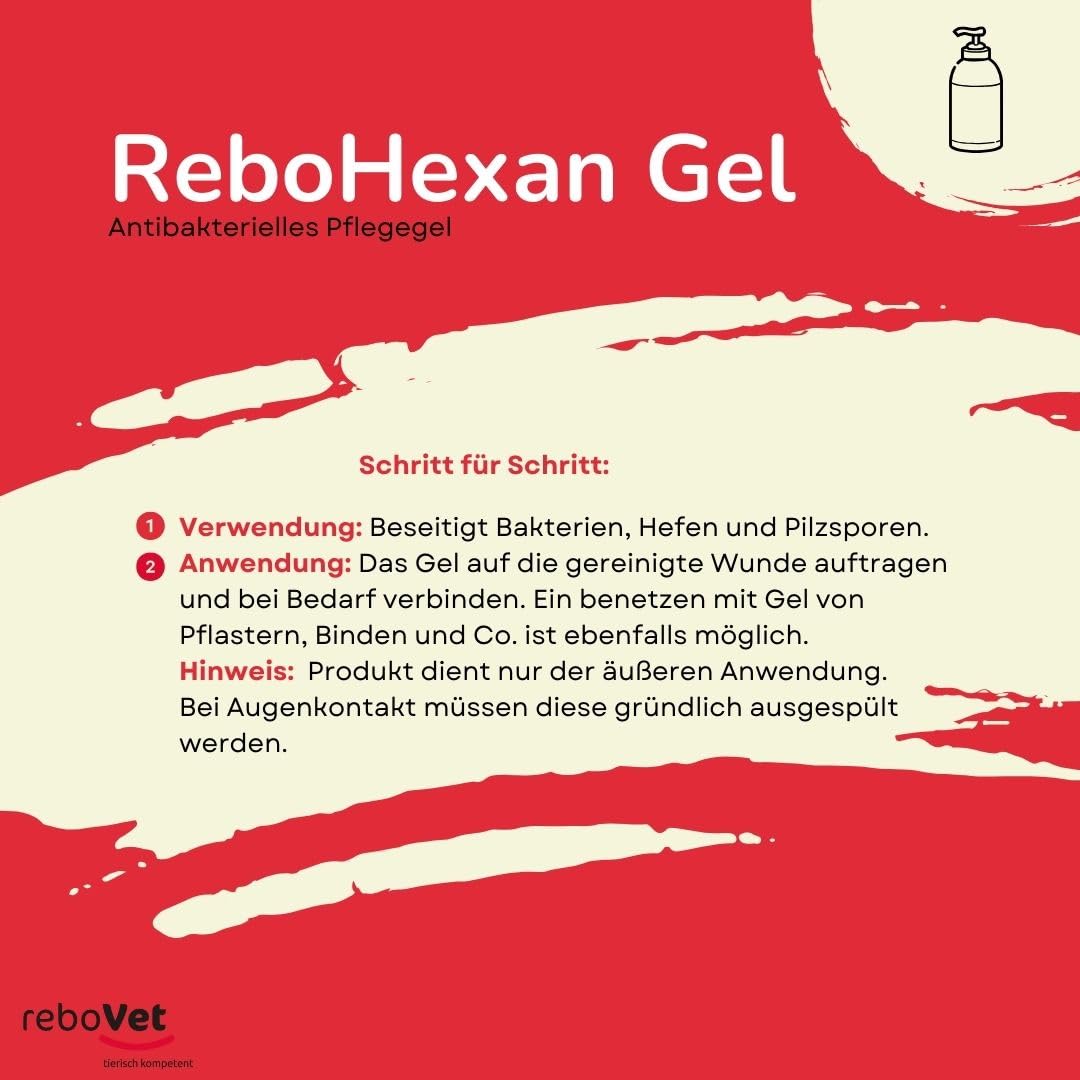 ReboHexan Gel 250 ml: Wundgel, Unterstützung der Wundheilung, Vermeidet Ankleben an Verbänden, Schmerzlose Anwendung, Alkoholfrei