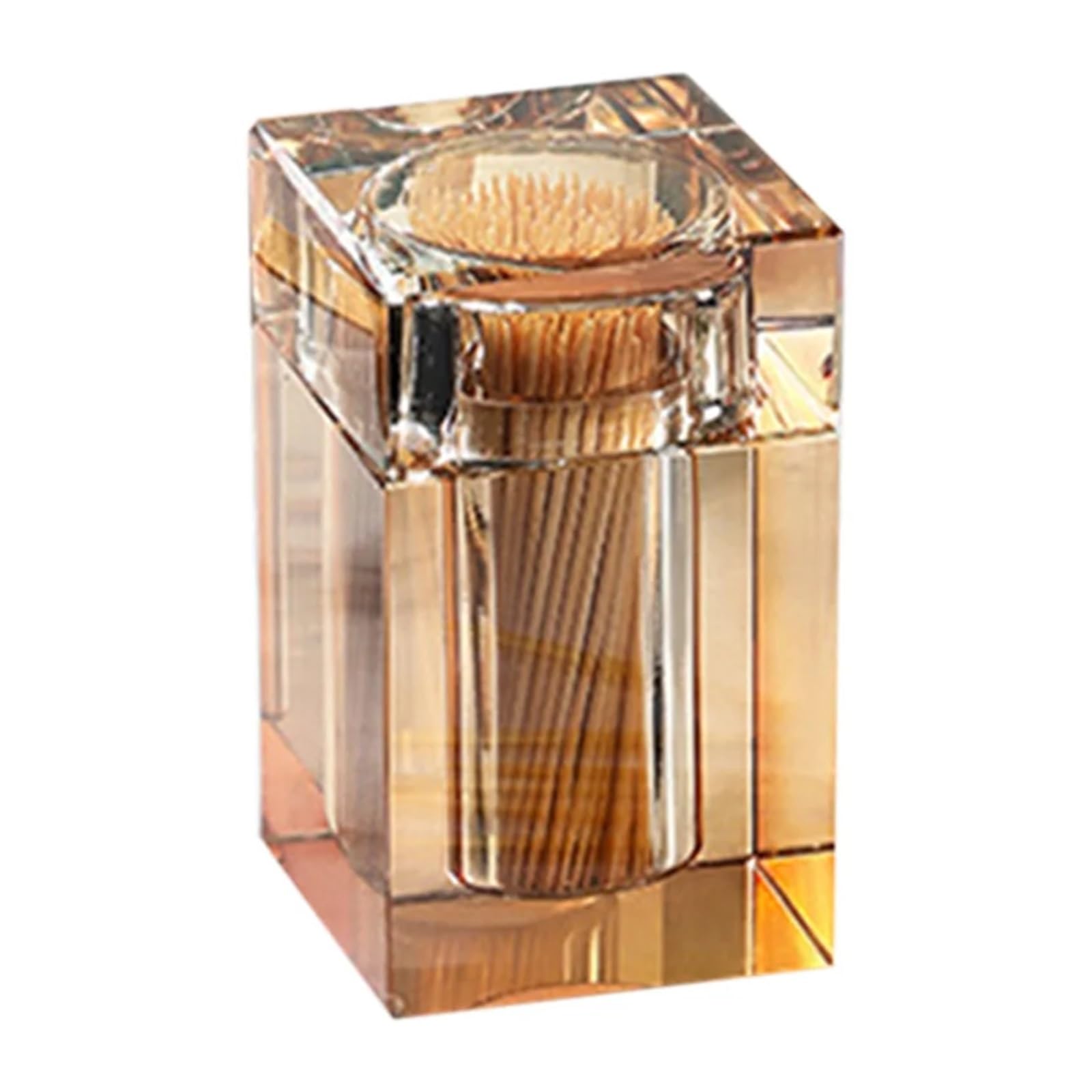 Gwyzax Toothpick Holder Glass Toothpick Holder Clear Floss Jar Cotton Swab Storage for Home Hotel Dining Table