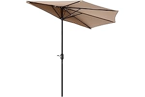 9ft Half Umbrella: Half Outdoor Patio Umbrella