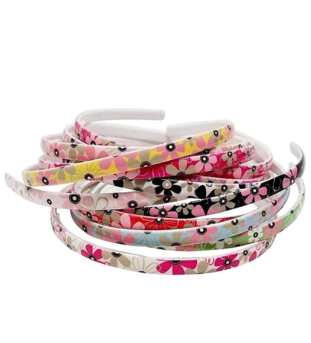 BABA FASHION Multicolour Plastic Flower Print Hairband for Girls- Set of 12 Pieces (B07MY5PCN4) Amazon Price History, Amazon Price Tracker