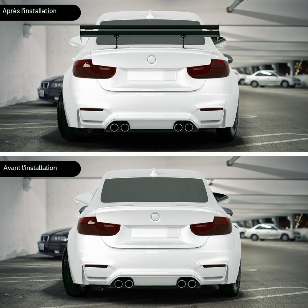 Aileron arrière universel double couche réglable aileron arrière Wing GT Racing Drift Spoiler arrière Aile arrière universel en aluminium modification du véhicule