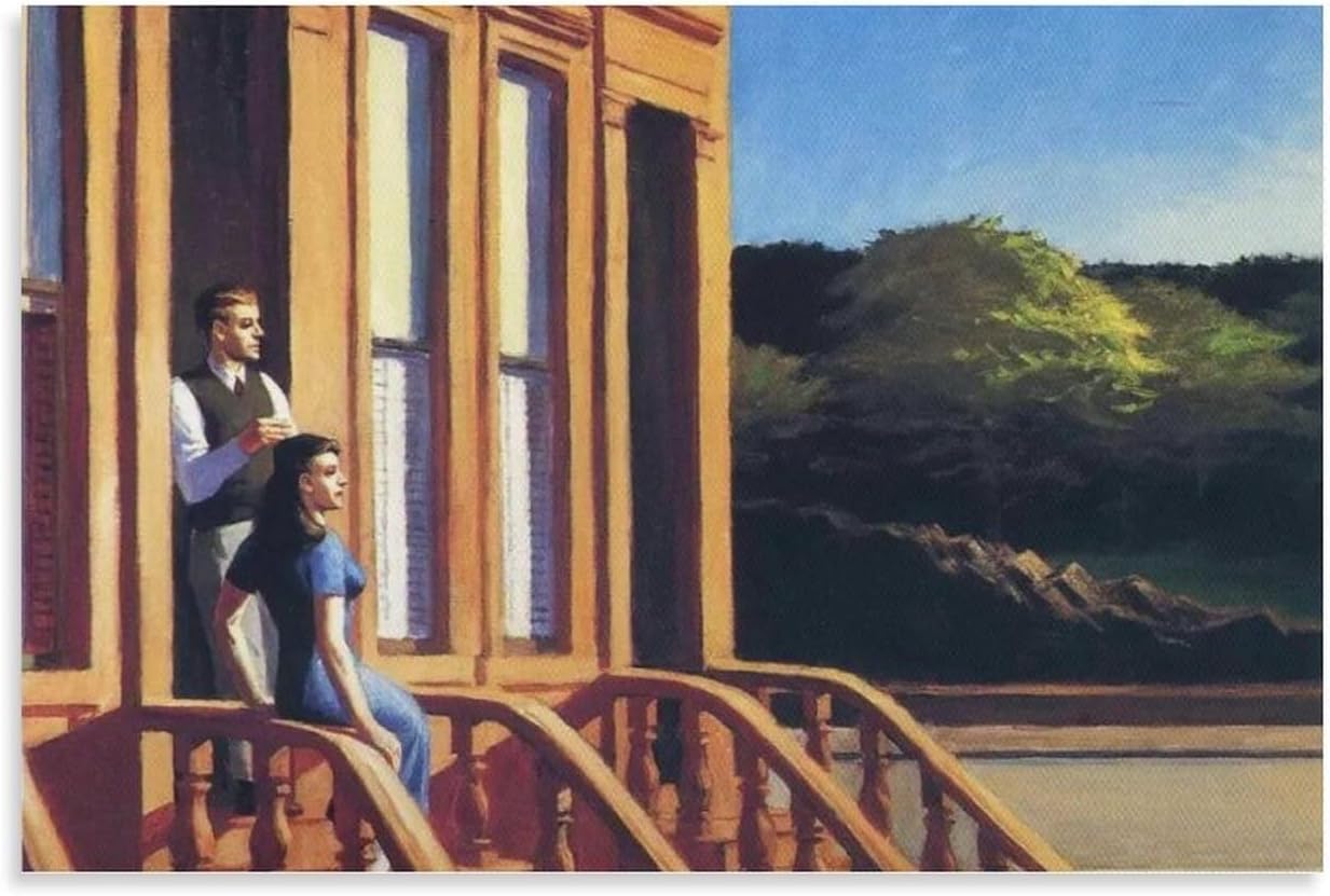 Matvsd Kohecs Edward Hopper Figures Poster Farmhouse Canvas Wall Art Edward Hopper Prints Vintage Painting for Home Wall Decor Picture 30x45cm No Frame