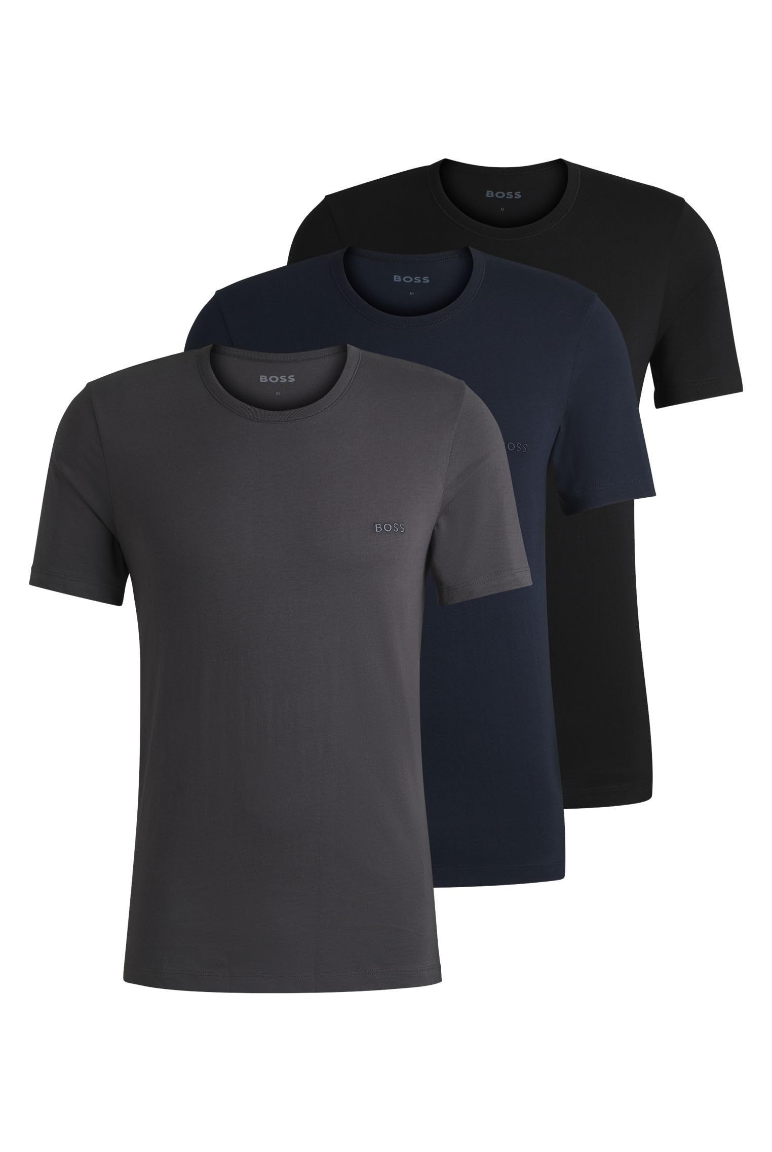 Lot de 3 T-Shirts Homme BOSS en Coton Jersey à Col Rond