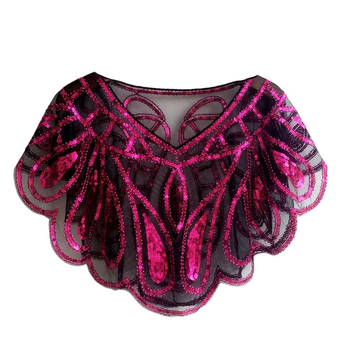 Sublimer une robe simple : enveloppe de poitrine perlée et châle rétro rose red