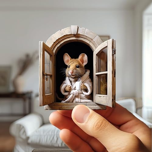 Miniatura 17 de The Mice That Stole Christmas - Calcomanía de pared, decoración navideña, extraíble, amantes de la Navidad, niños, calcomanías de pared con agujero