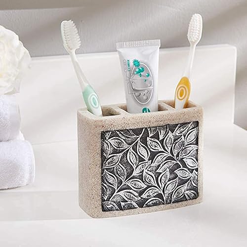 Miniatura 5 de Juego de accesorios de resina retro, dispensador de jabón, soporte para cepillos de dientes, vaso, jabonera, set de baño de 5 piezas, regalo de